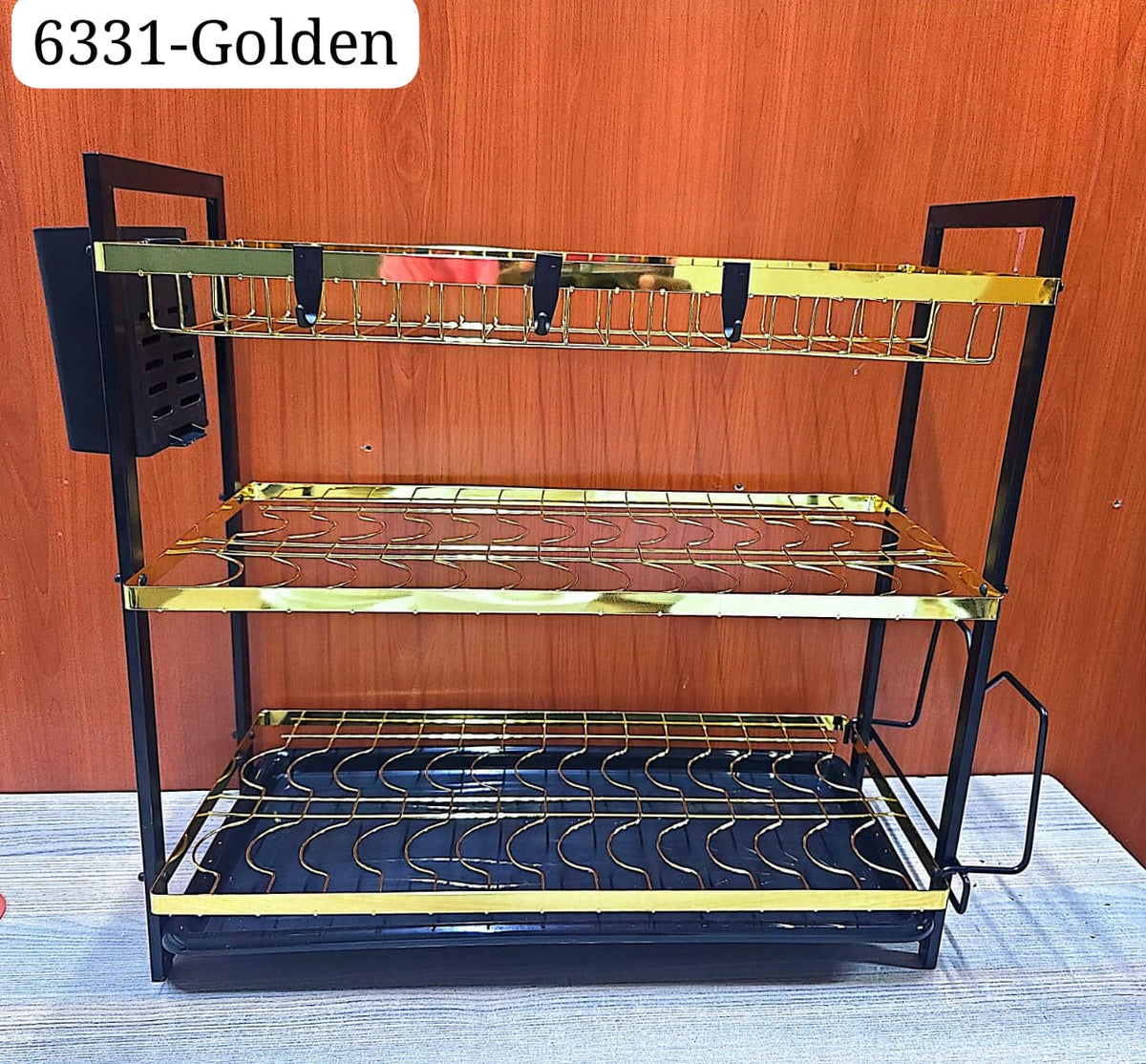Gold Black 3 tier dish rack